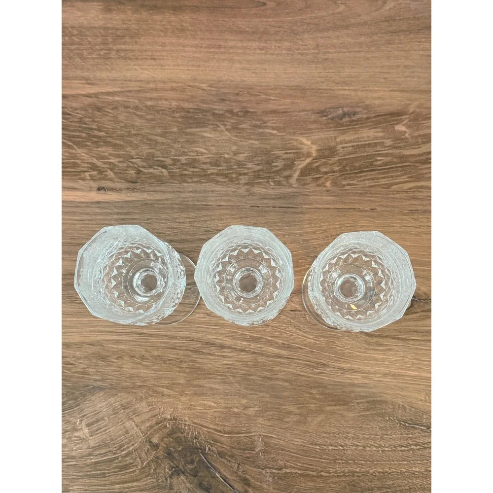 VTG Set of 3 Cristal D'arques Verres a Pied Longchamp No 5 Crystal Stemglasses‎